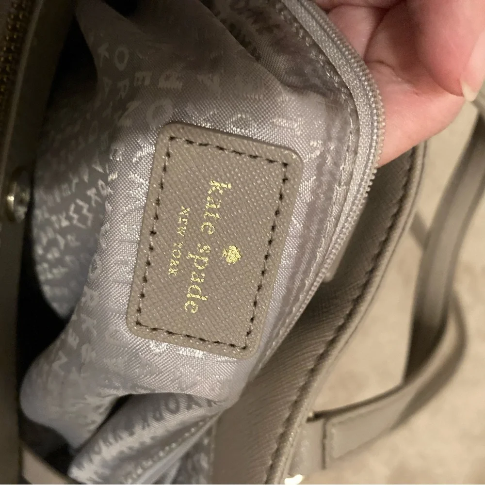 Kate Spade Gray Leather Double Handle Purse - Picture 4 of 10